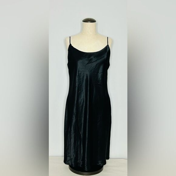 Vintage 90’s Black Satin Strappy Slipdress  by J.B.S. Ltd. size 10 - Picture 2 of 10